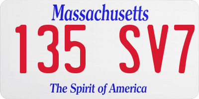 MA license plate 135SV7