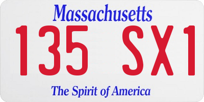 MA license plate 135SX1