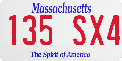 MA license plate 135SX4