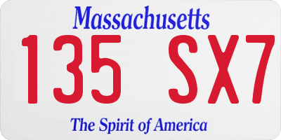 MA license plate 135SX7