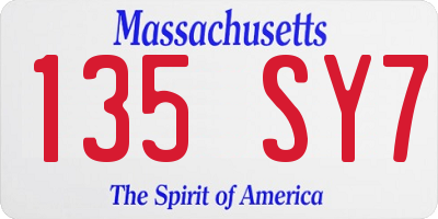 MA license plate 135SY7