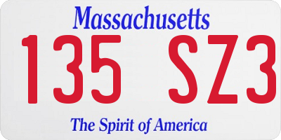 MA license plate 135SZ3