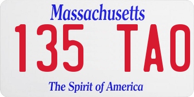 MA license plate 135TA0