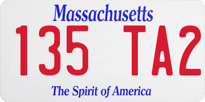 MA license plate 135TA2