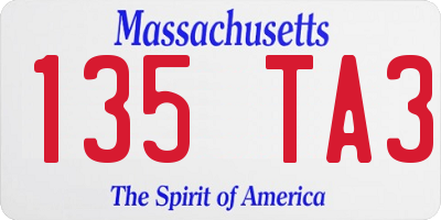 MA license plate 135TA3