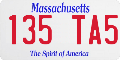 MA license plate 135TA5