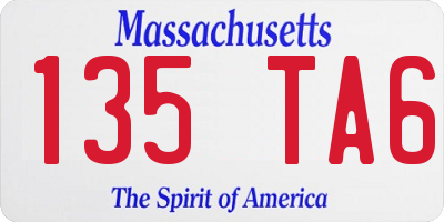 MA license plate 135TA6