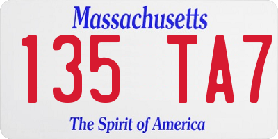MA license plate 135TA7