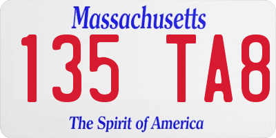 MA license plate 135TA8