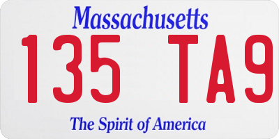 MA license plate 135TA9