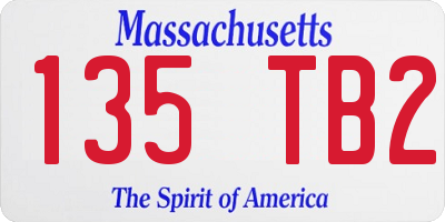 MA license plate 135TB2