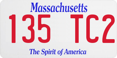 MA license plate 135TC2