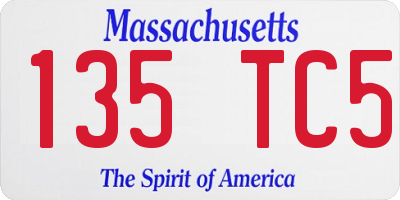 MA license plate 135TC5