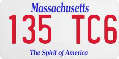 MA license plate 135TC6