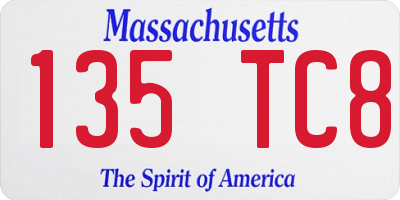 MA license plate 135TC8