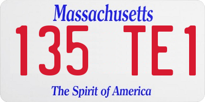 MA license plate 135TE1