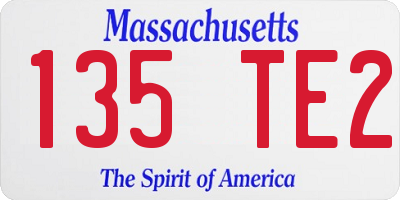 MA license plate 135TE2