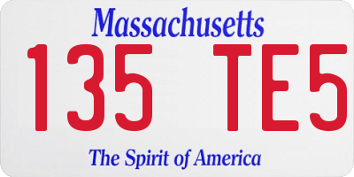 MA license plate 135TE5