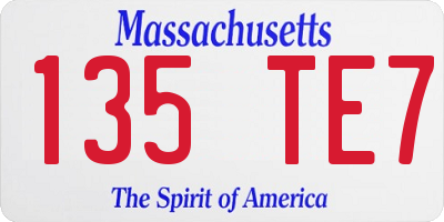 MA license plate 135TE7