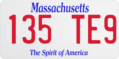 MA license plate 135TE9