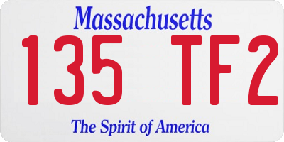 MA license plate 135TF2