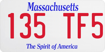 MA license plate 135TF5