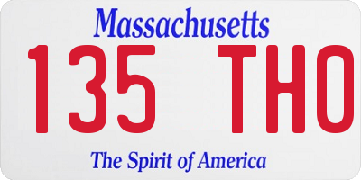 MA license plate 135TH0