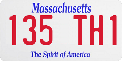 MA license plate 135TH1