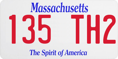 MA license plate 135TH2