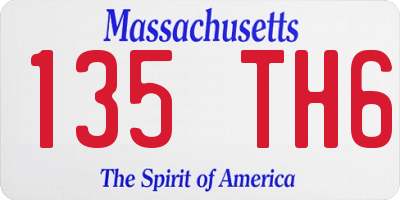 MA license plate 135TH6