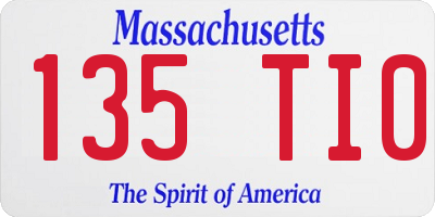 MA license plate 135TI0