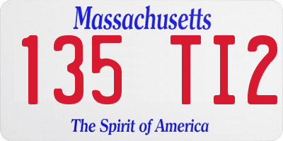 MA license plate 135TI2