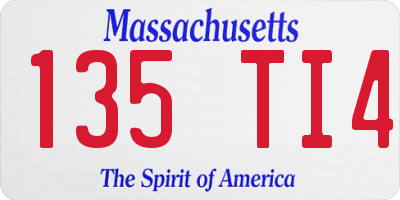 MA license plate 135TI4