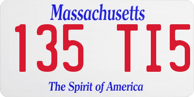 MA license plate 135TI5