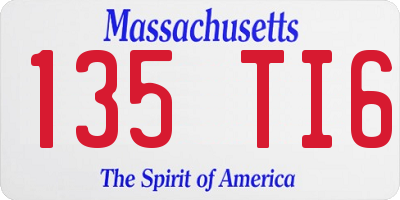 MA license plate 135TI6