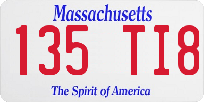 MA license plate 135TI8