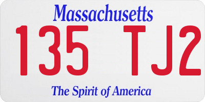 MA license plate 135TJ2