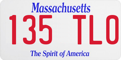 MA license plate 135TL0