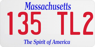 MA license plate 135TL2