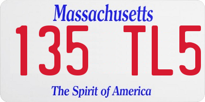 MA license plate 135TL5