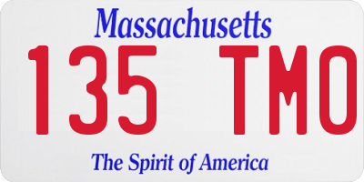 MA license plate 135TM0
