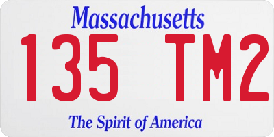 MA license plate 135TM2