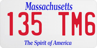 MA license plate 135TM6