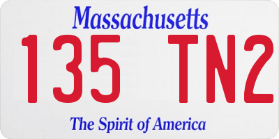 MA license plate 135TN2