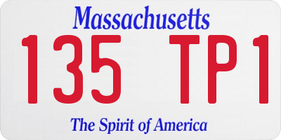 MA license plate 135TP1