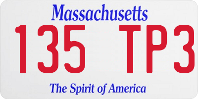 MA license plate 135TP3