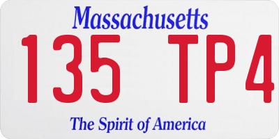 MA license plate 135TP4