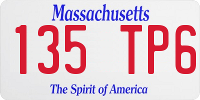 MA license plate 135TP6