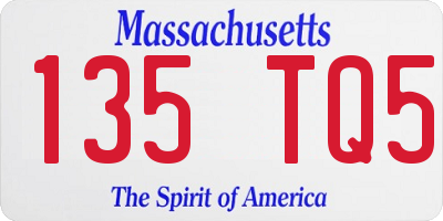 MA license plate 135TQ5