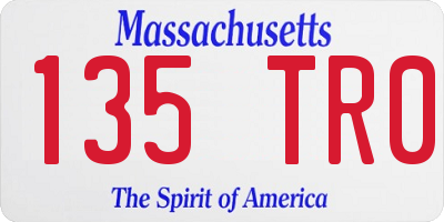 MA license plate 135TR0